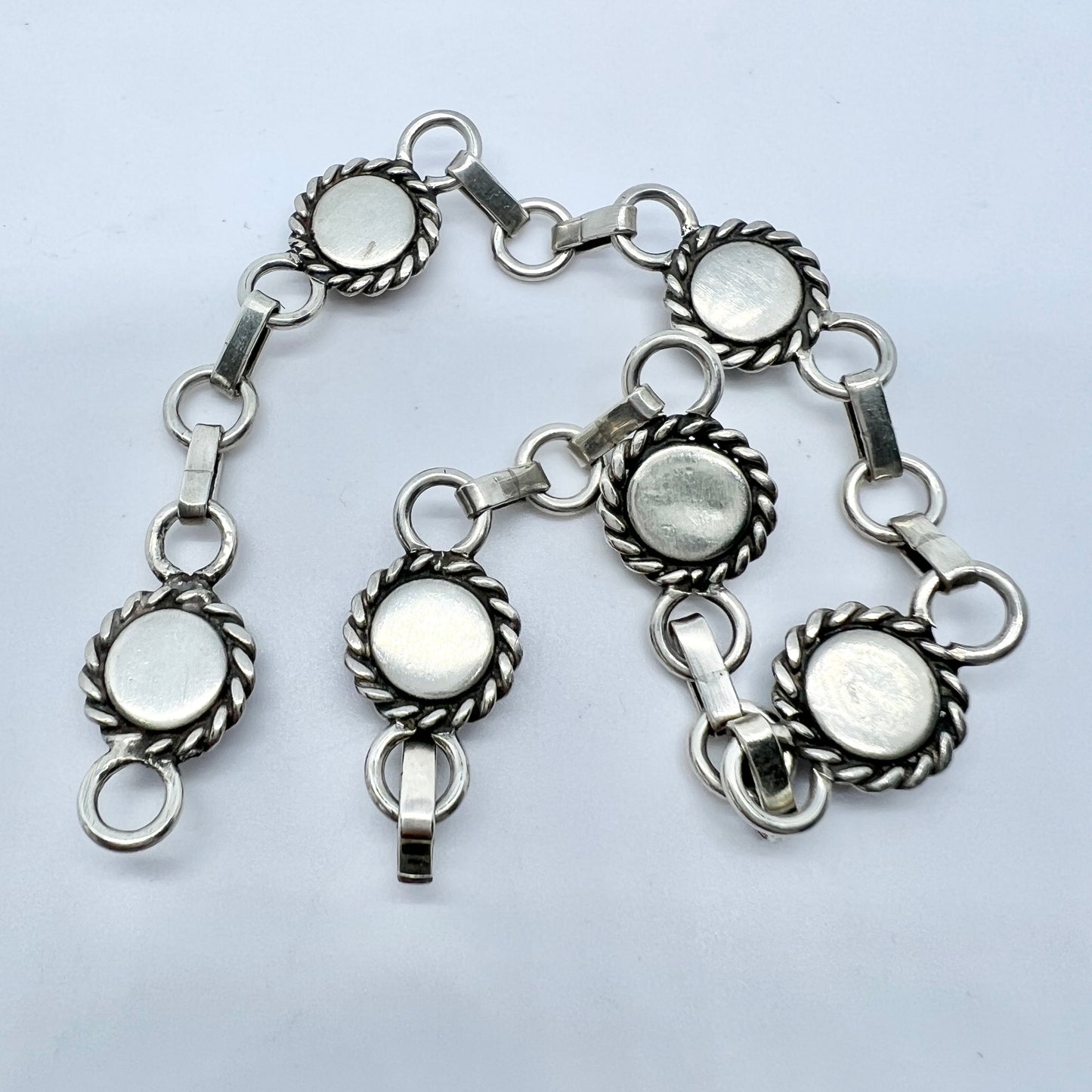 Finland 1984. Vintage Sterling Silver Local Hardstone Bracelet.