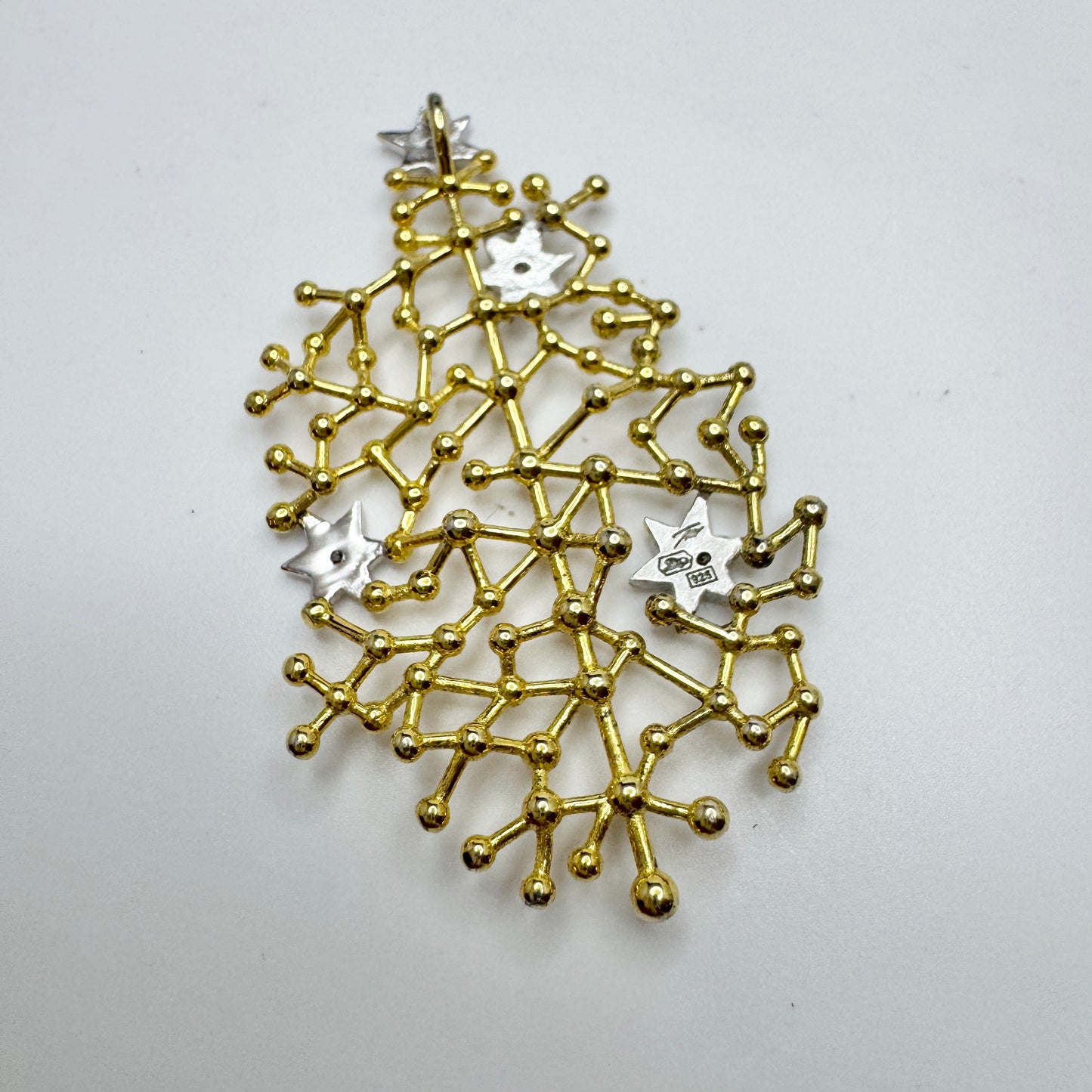 Tapio Wirkkala for Kultakeskus Finland Sterling CZ Pendant. Starry Sky