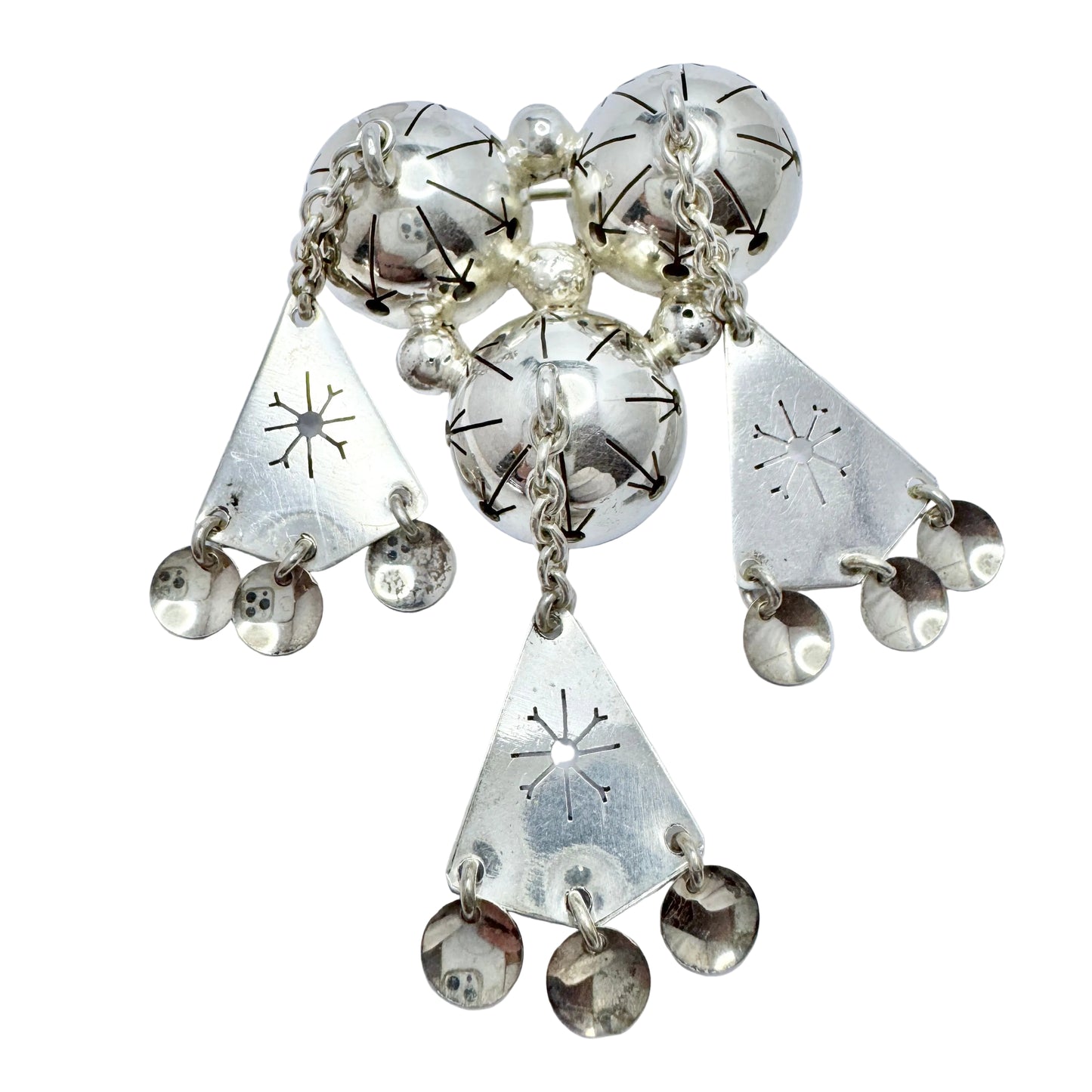 Frank Juhls, Kautokeino, Norway. Vintage Solid Silver Bunad Brooch.