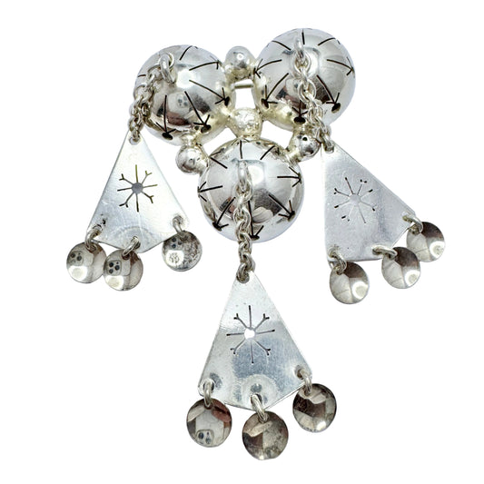 Frank Juhls, Kautokeino, Norway. Vintage Solid Silver Bunad Brooch.
