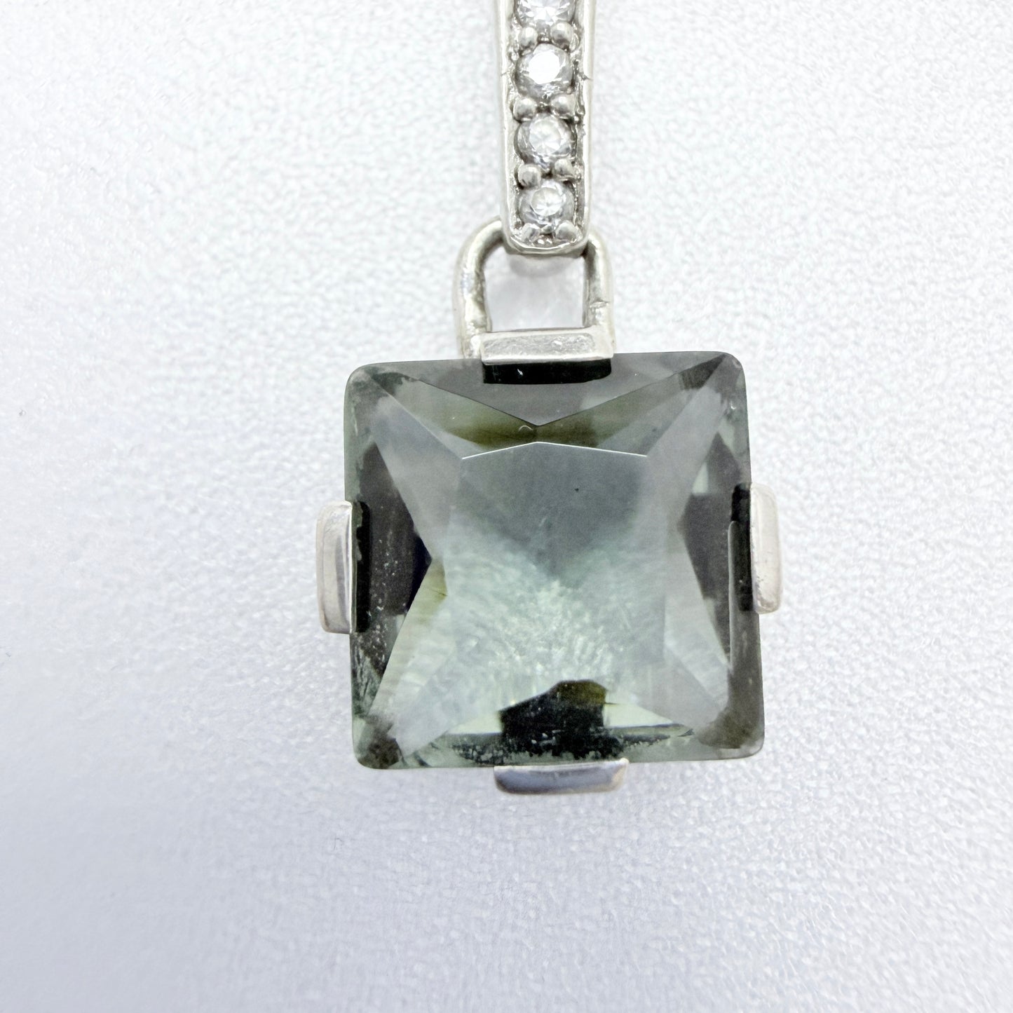Jens J.Aagaard, Denmark. Sterling Silver Moldavite CZ Pendant.