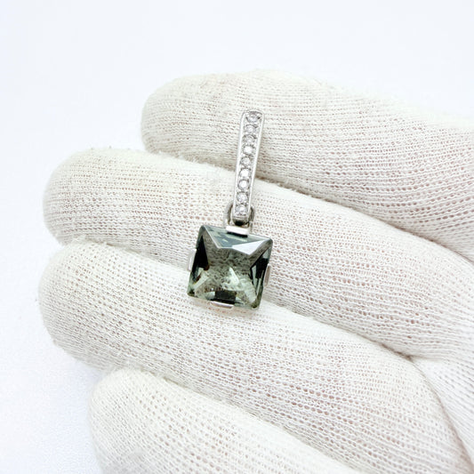 Jens J.Aagaard, Denmark. Sterling Silver Moldavite CZ Pendant.