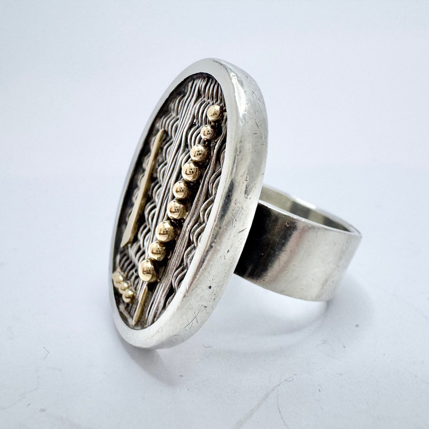Anders Högberg, Gothenburg, Sweden. Vintage Sterling Silver Ring. Signed.