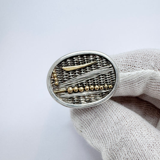 Anders Högberg, Gothenburg, Sweden. Vintage Sterling Silver Ring. Signed.