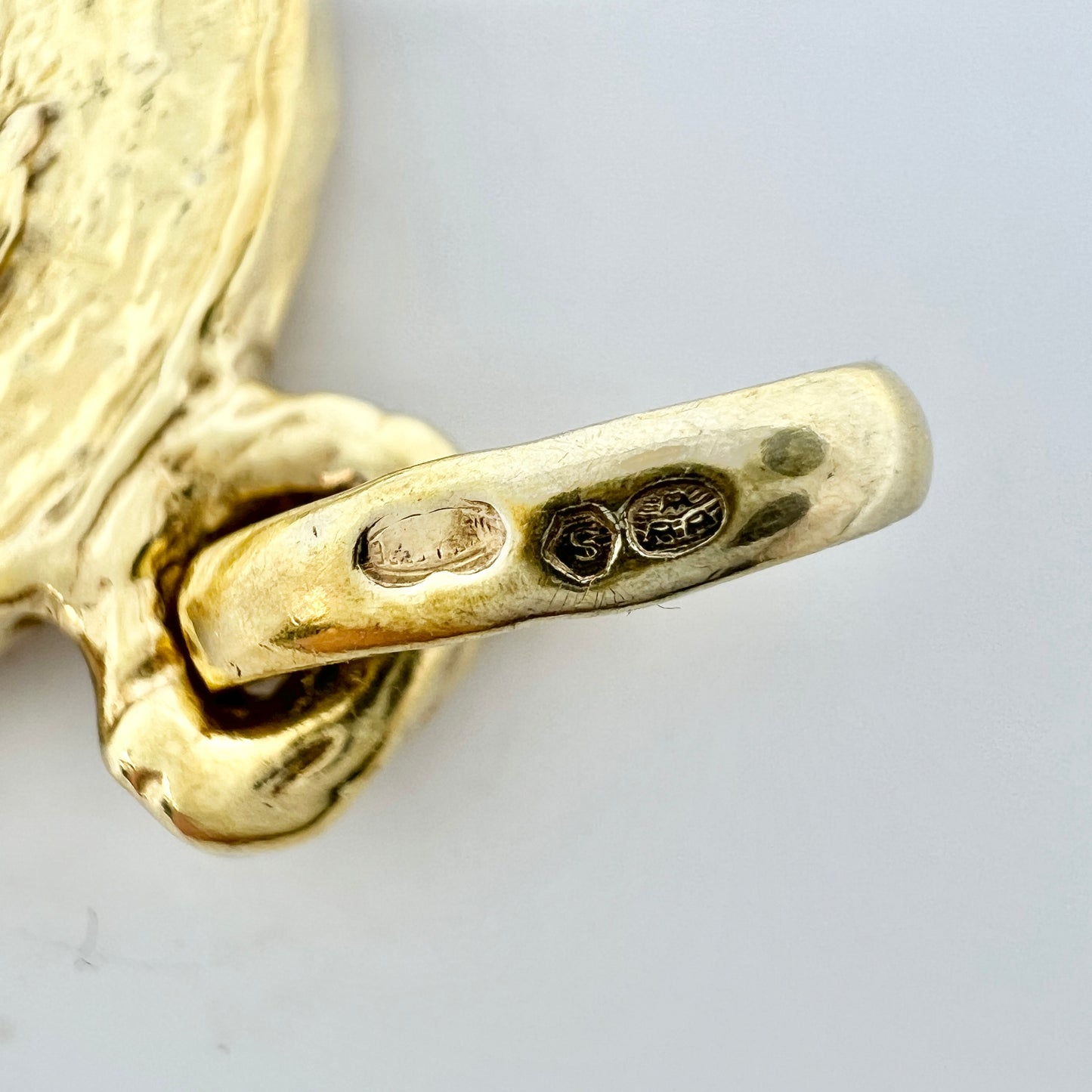 Uno A Erre, Italy. Vintage Gilt Solid Sterling Silver Zodiac Taurus Pendant.