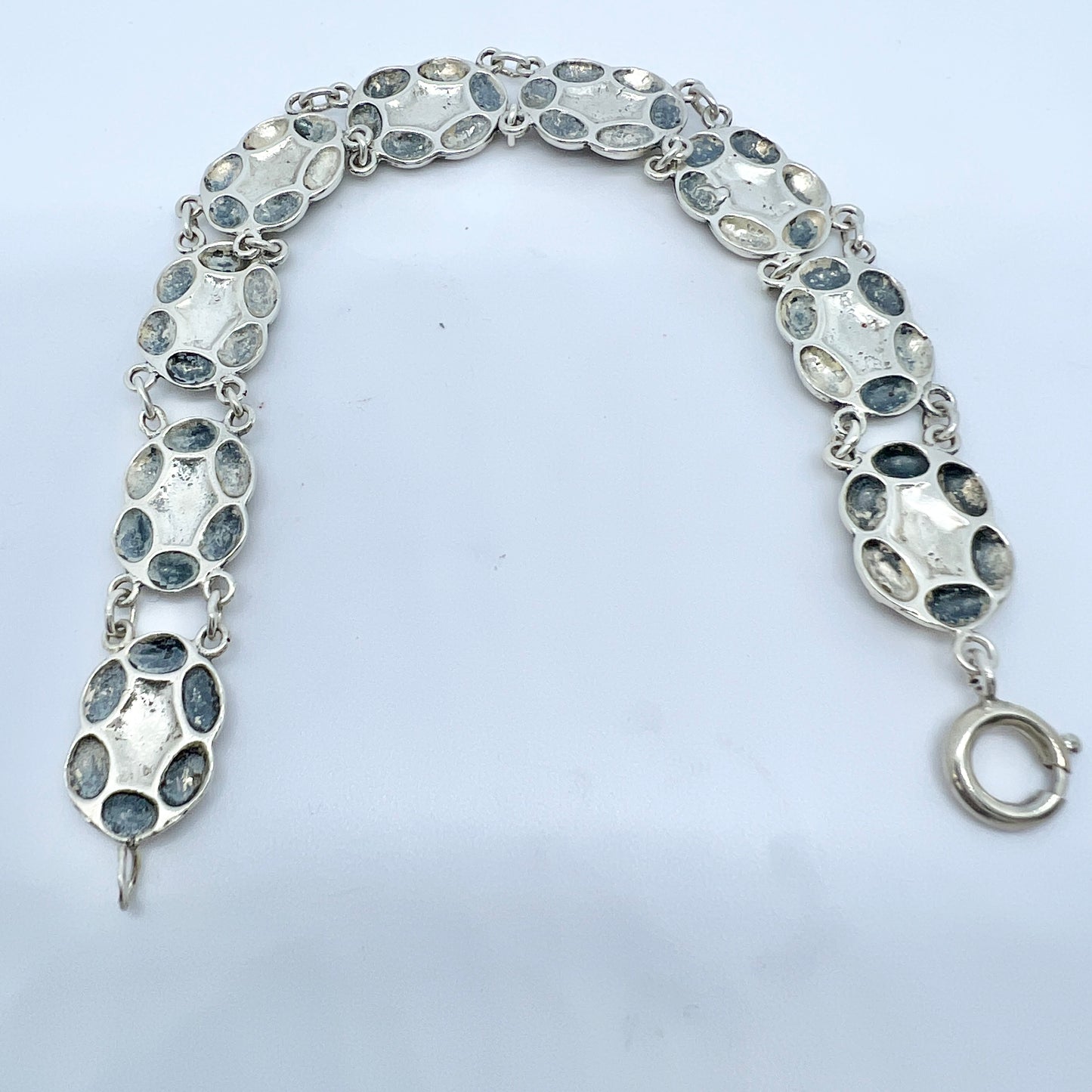 Sweden c 1950s Vintage Sterling Silver Bracelet.