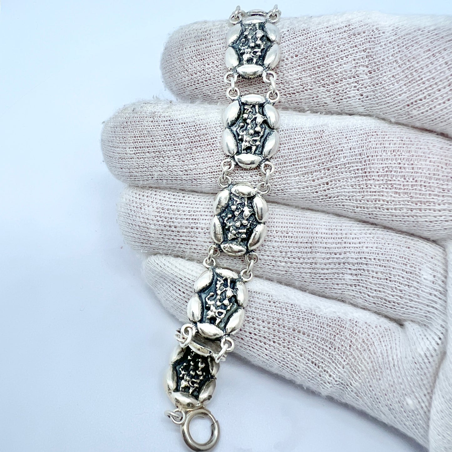 Sweden c 1950s Vintage Sterling Silver Bracelet.