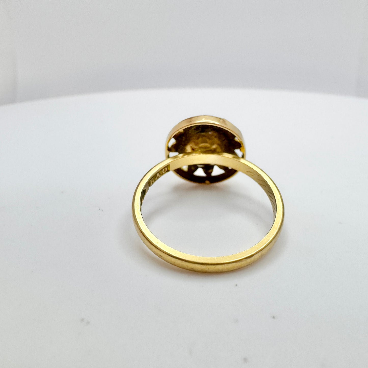 GVH, Sweden year 1941. Rare War-time 20k Gold Malachite Ring