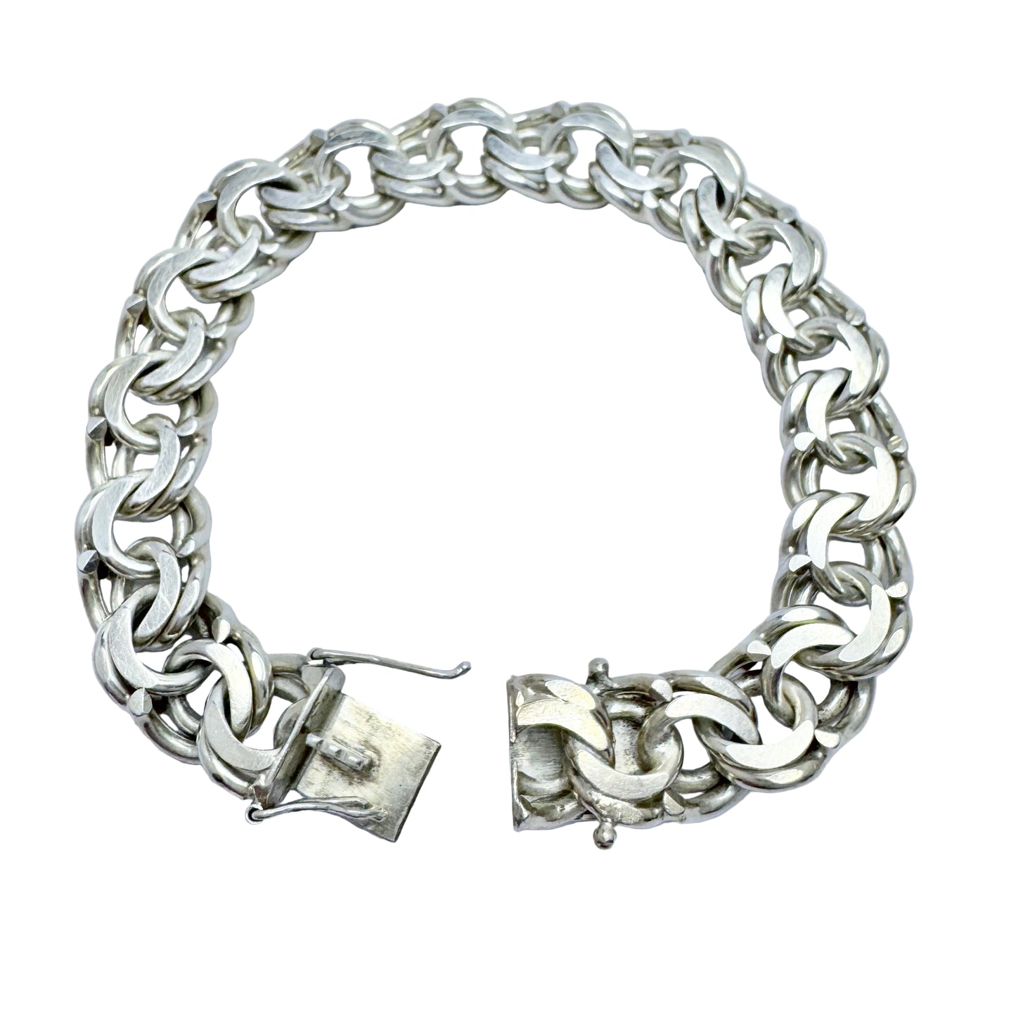 Friedrich Binder, Germany. Vintage c 1960-70s Solid Silver Bismarck Bracelet