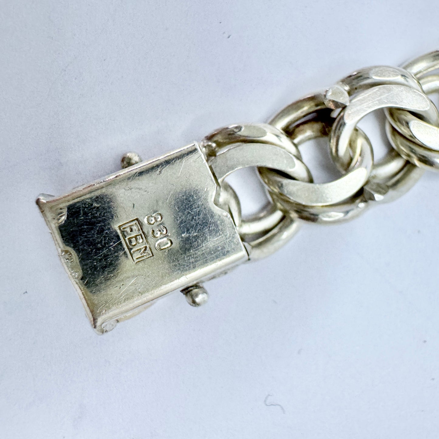 Friedrich Binder, Germany. Vintage c 1960-70s Solid Silver Bismarck Bracelet