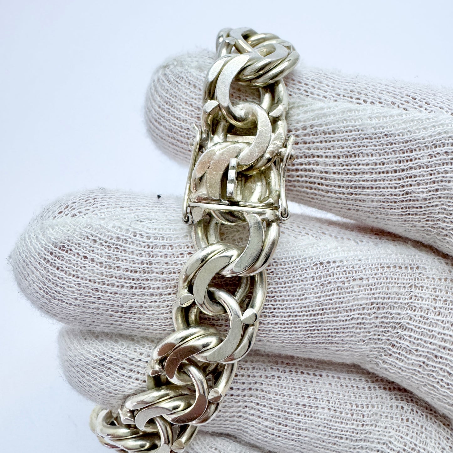 Friedrich Binder, Germany. Vintage c 1960-70s Solid Silver Bismarck Bracelet