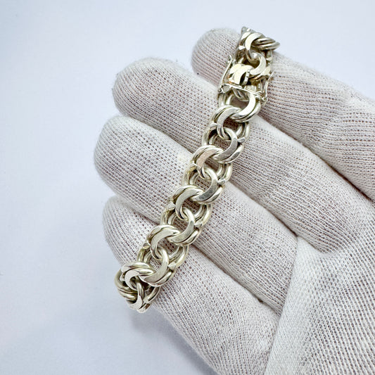 Friedrich Binder, Germany. Vintage c 1960-70s Solid Silver Bismarck Bracelet