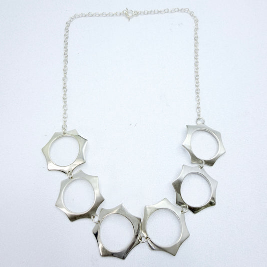 Sterling Silver Geometric Necklace.