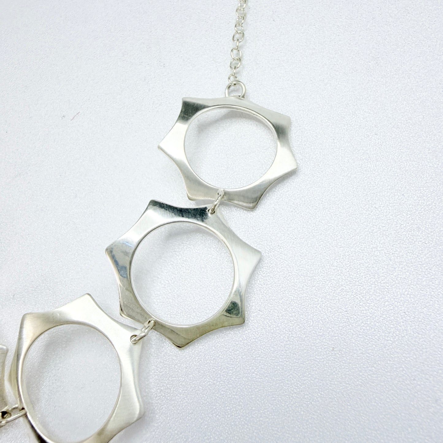 Sterling Silver Geometric Necklace.
