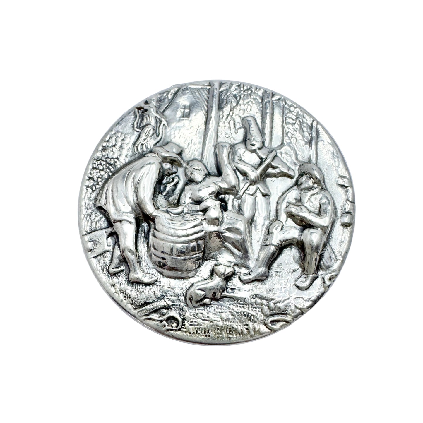 Hans Jensen, Denmark 1940s. Solid Silver Pill Trinket Box.