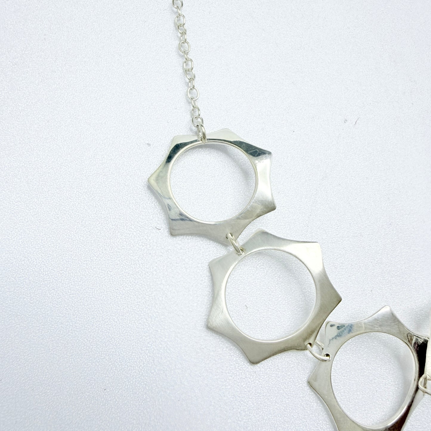 Sterling Silver Geometric Necklace.
