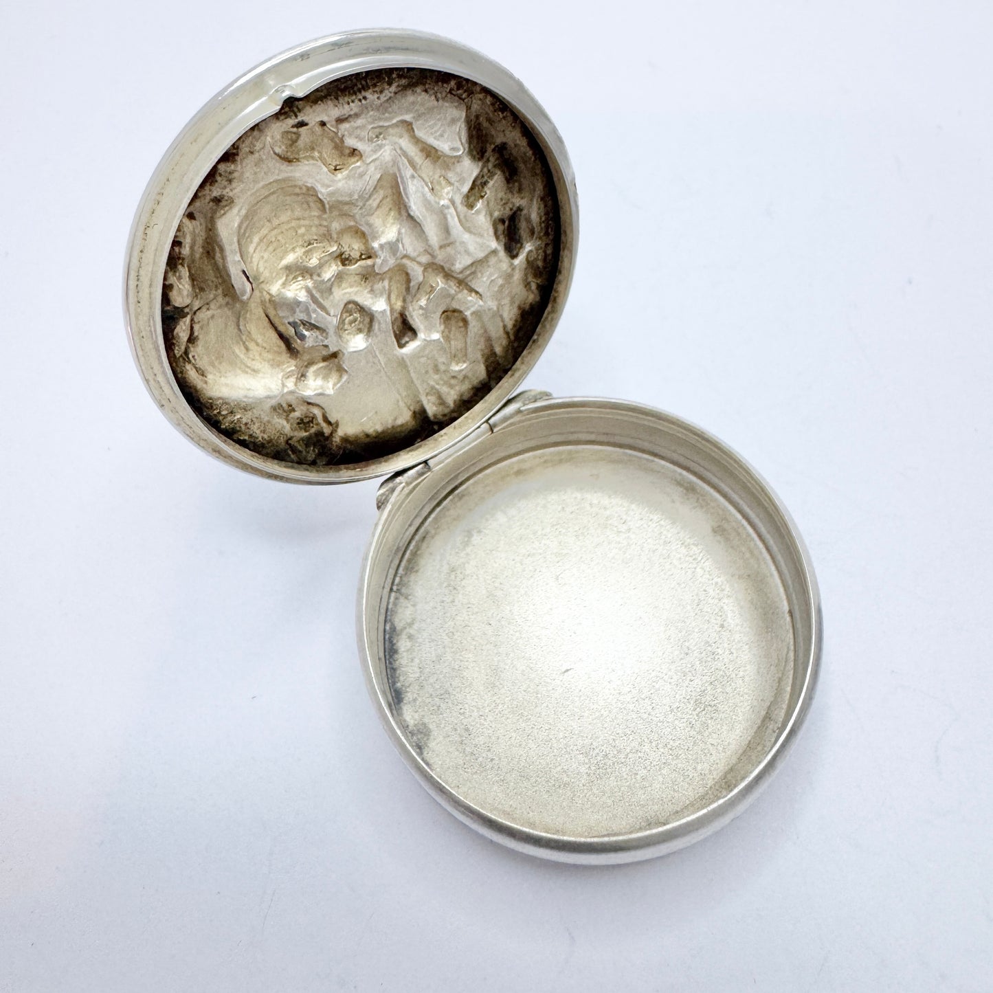 Hans Jensen, Denmark 1940s. Solid Silver Pill Trinket Box.