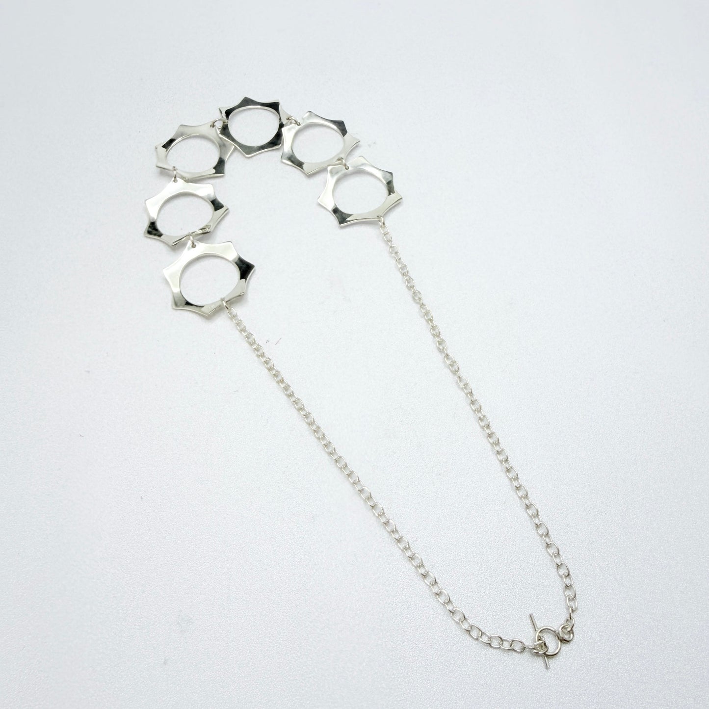 Sterling Silver Geometric Necklace.