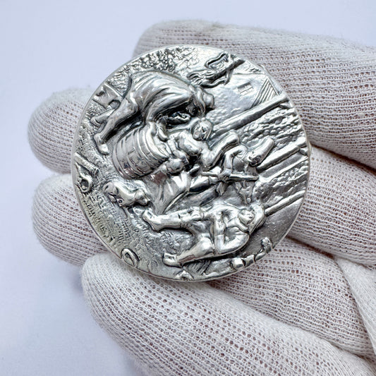 Hans Jensen, Denmark 1940s. Solid Silver Pill Trinket Box.