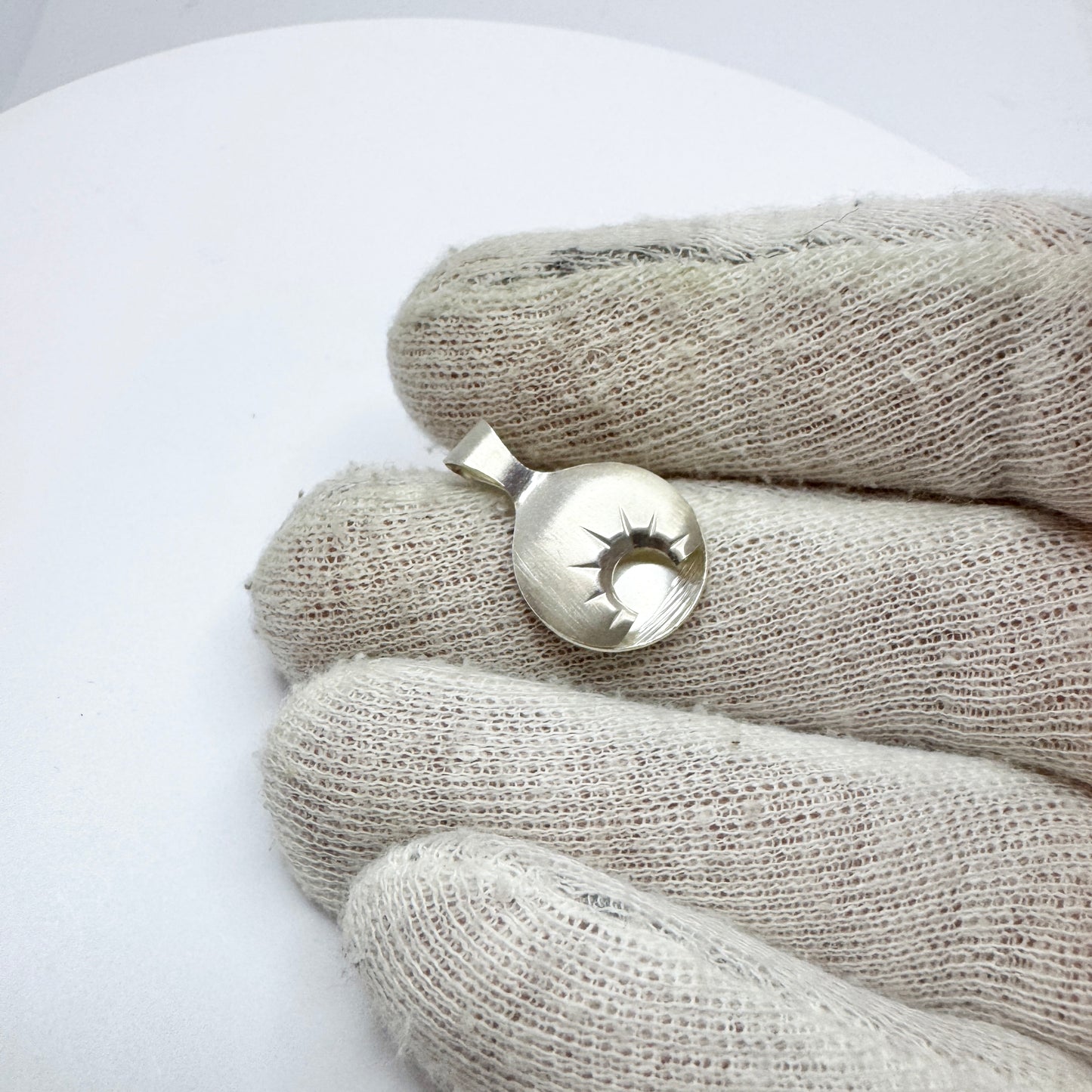 Arktis-Smedjan, Sweden 1987. Vintage Sterling Silver Midnight Sun Pendant