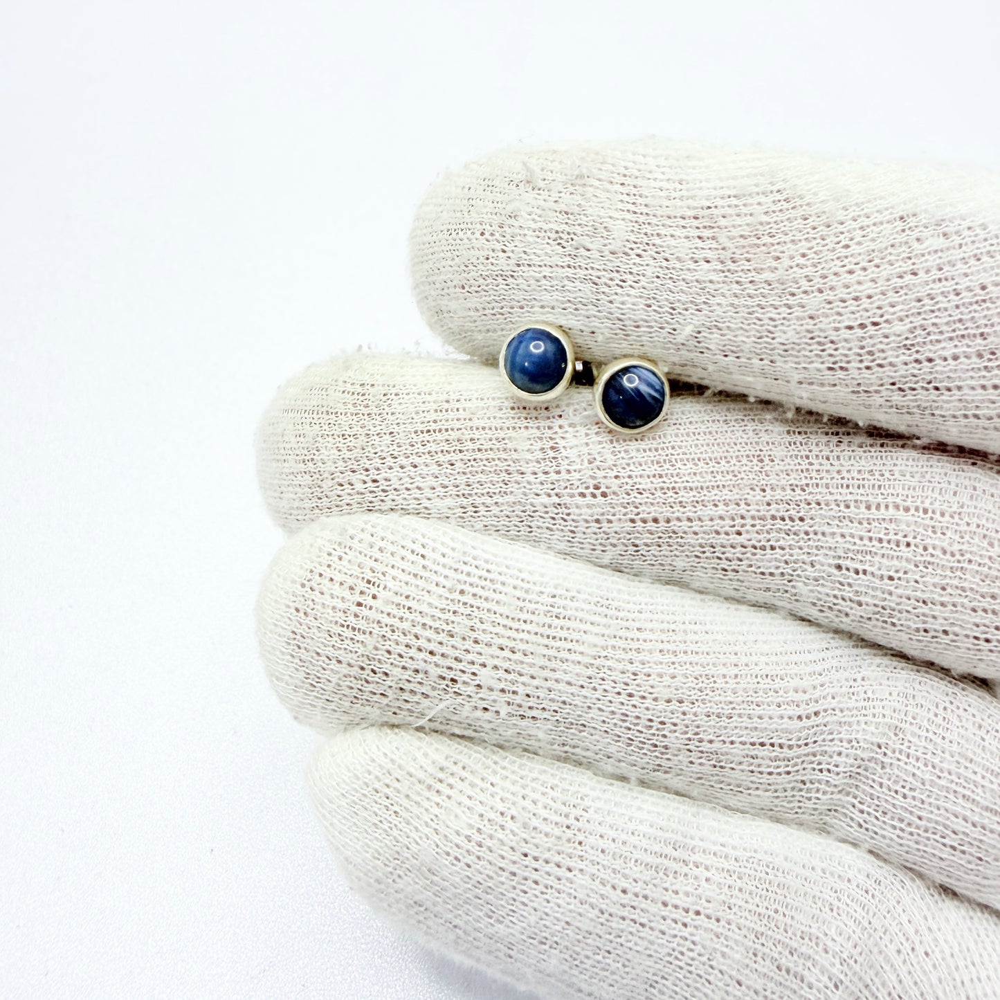 O Nordström, Sweden 1970-80s. Vintage Sterling Silver Bergslagen-stone Stud Earrings.