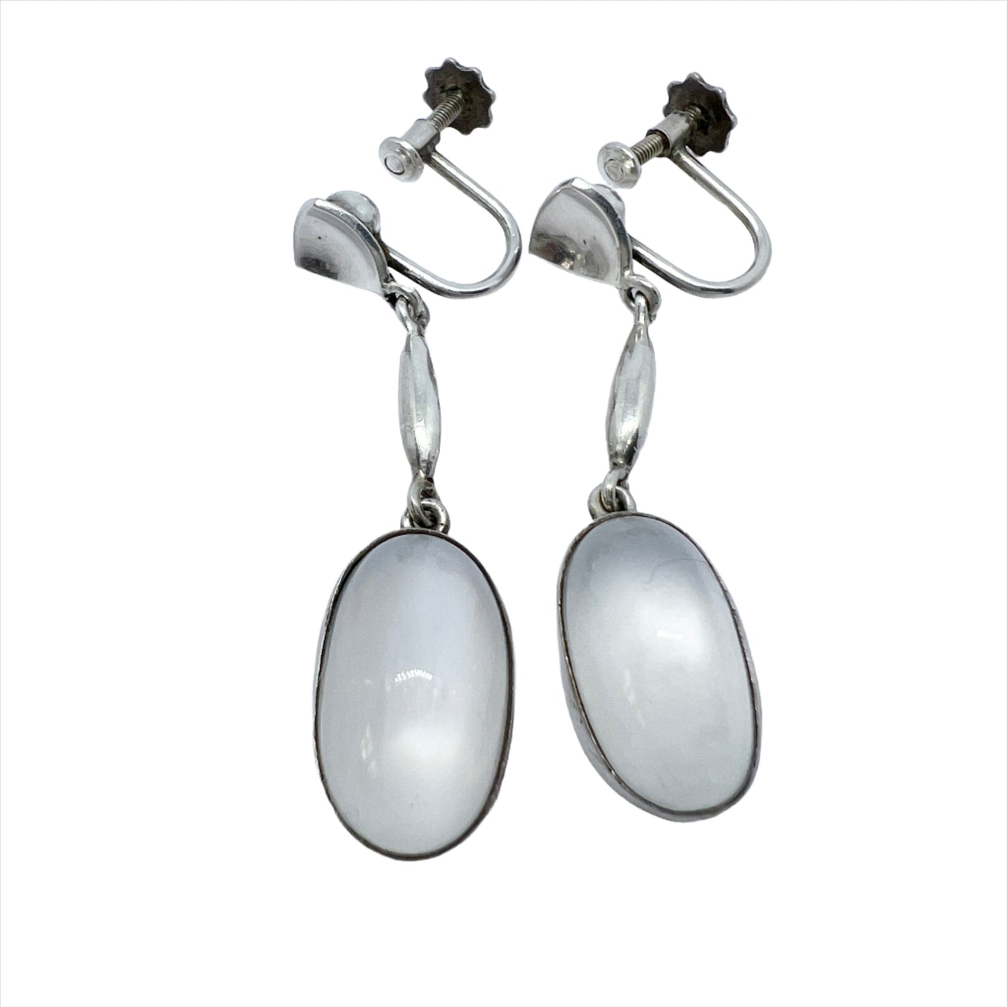 Rey Urban, Sweden 1955. Vintage Sterling Silver Moonstone Earrings.