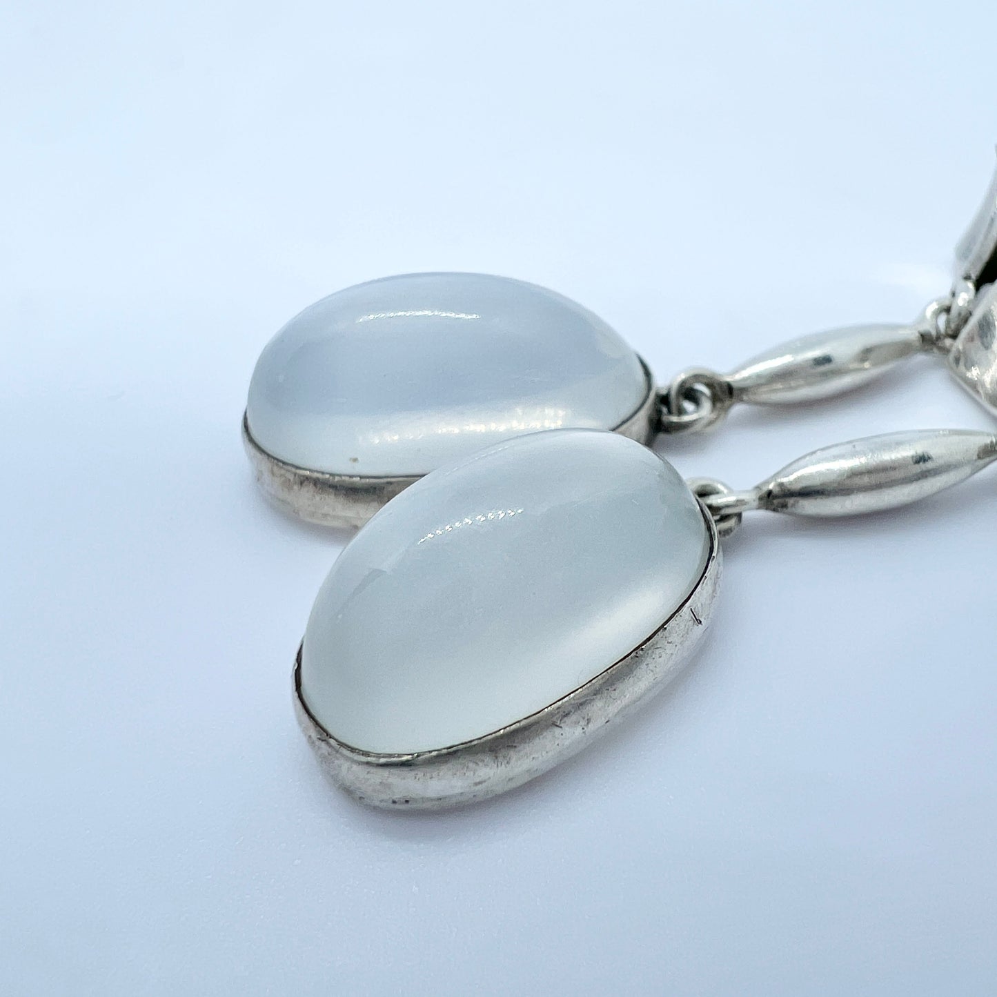 Rey Urban, Sweden 1955. Vintage Sterling Silver Moonstone Earrings.