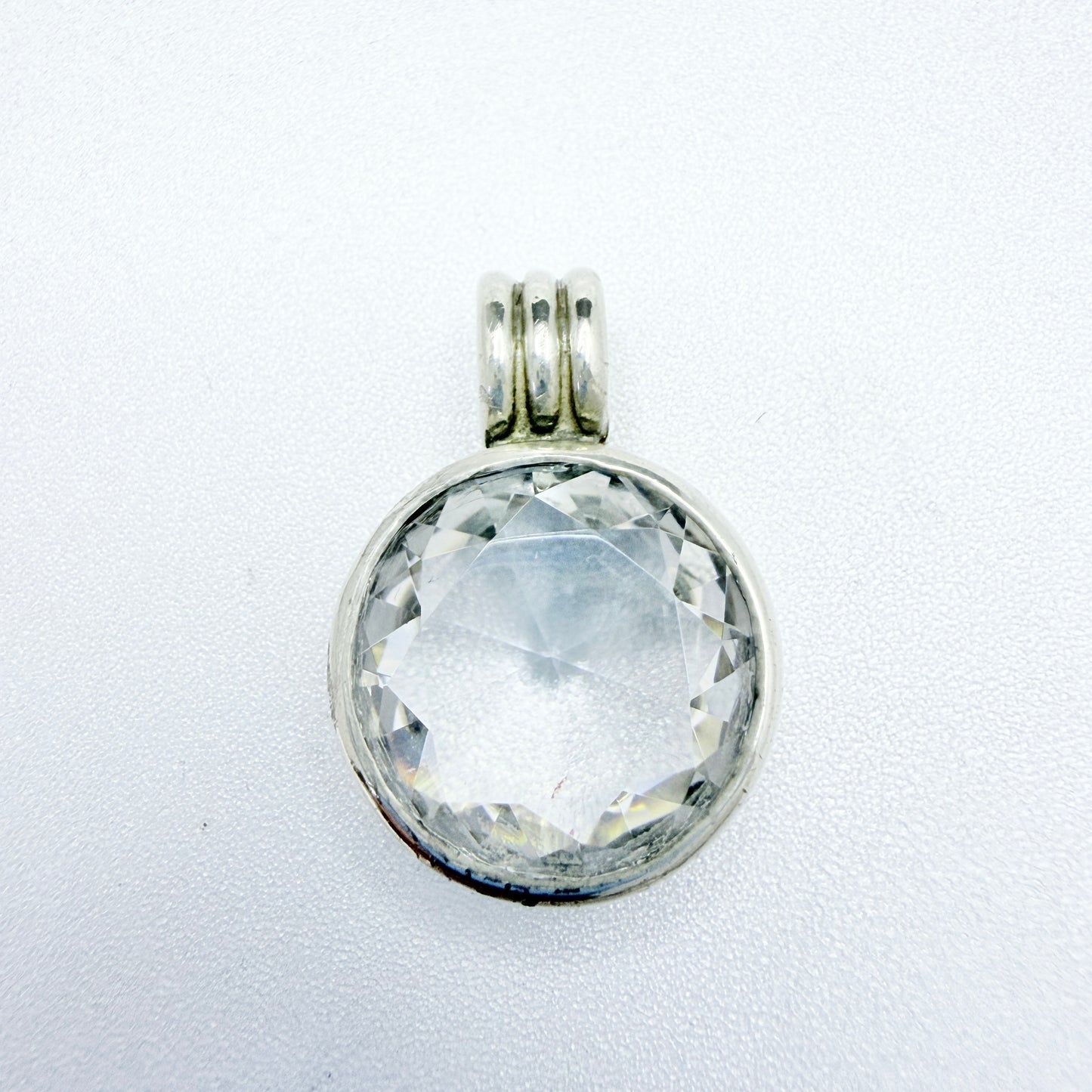 Bengt Hallberg, Sweden. Vintage Sterling Silver Rock Crystal Pendant.
