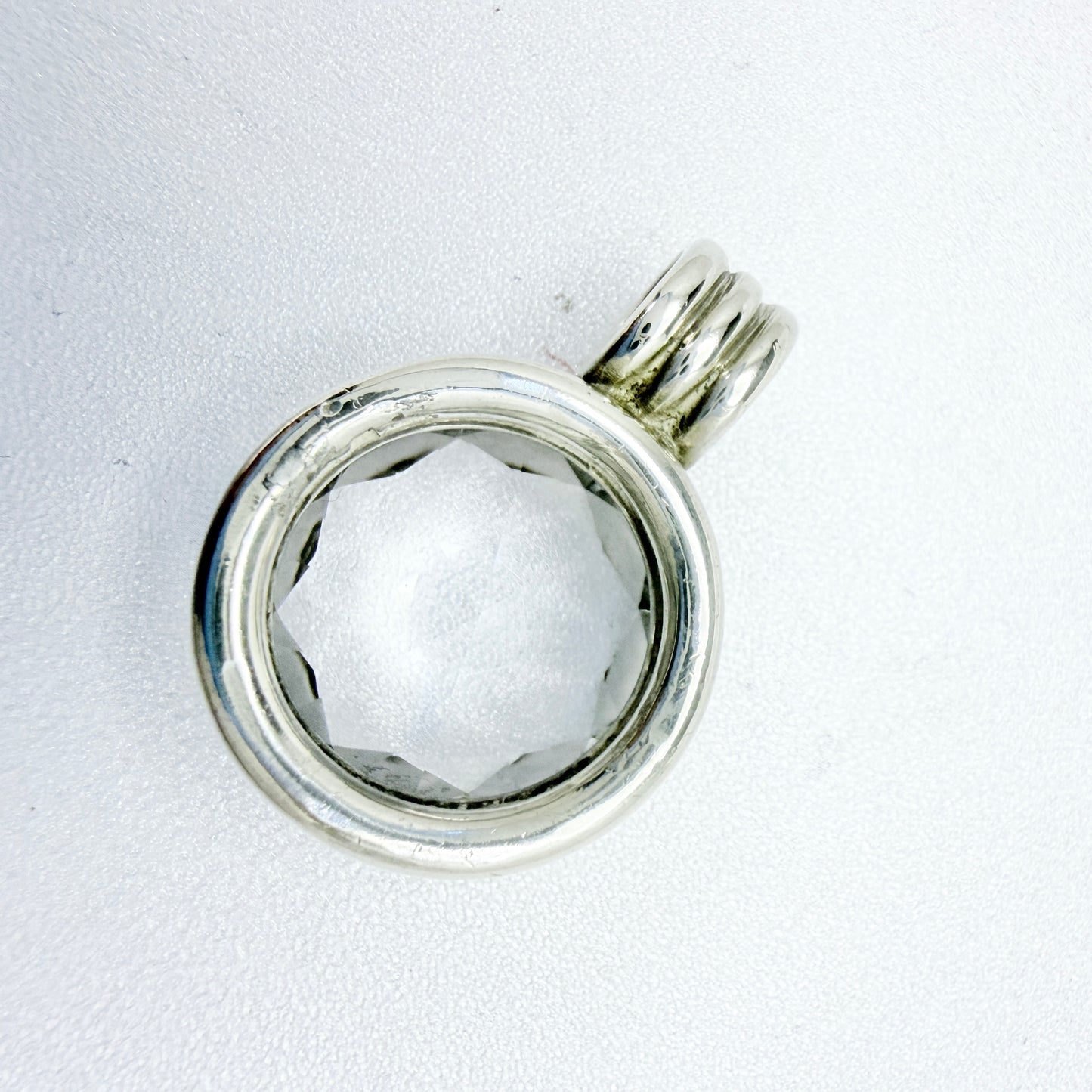 Bengt Hallberg, Sweden. Vintage Sterling Silver Rock Crystal Pendant.