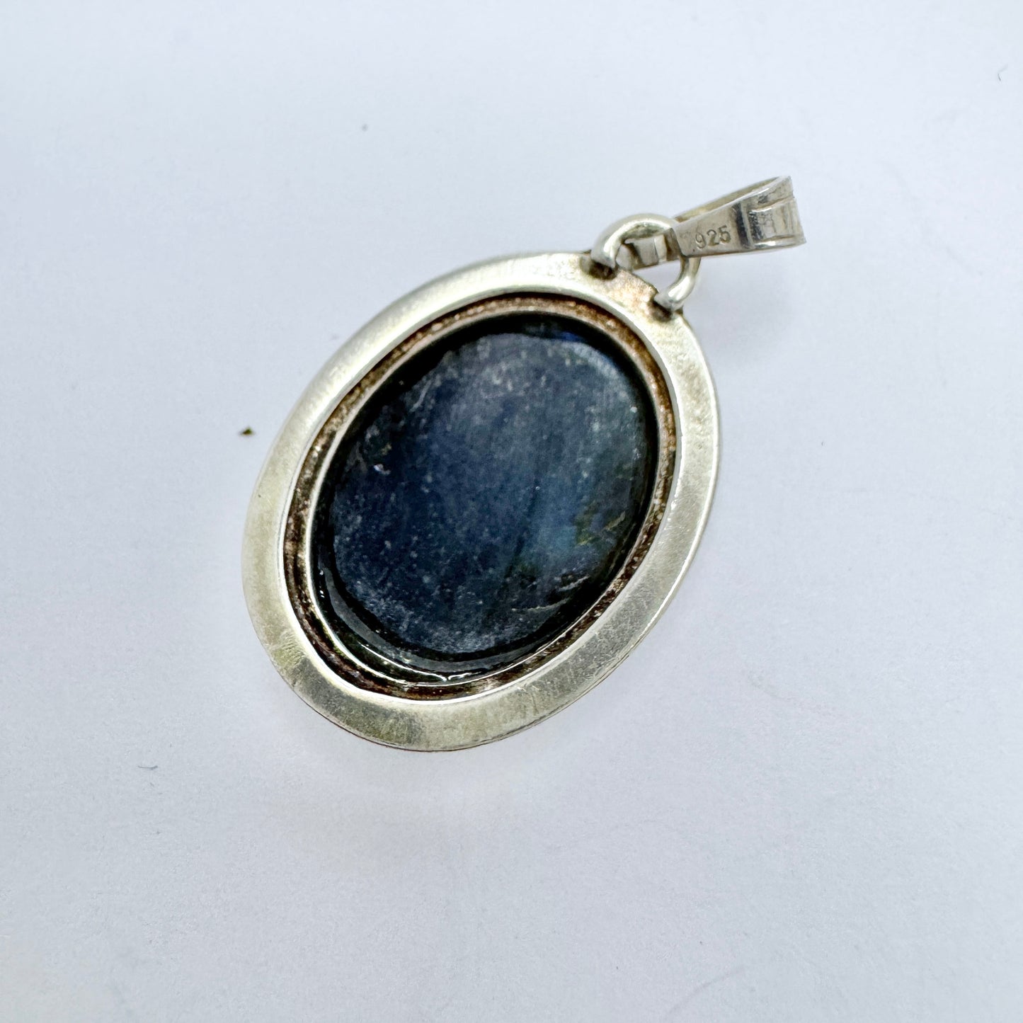 Vintage Sterling Silver Spectrolite Pendant.