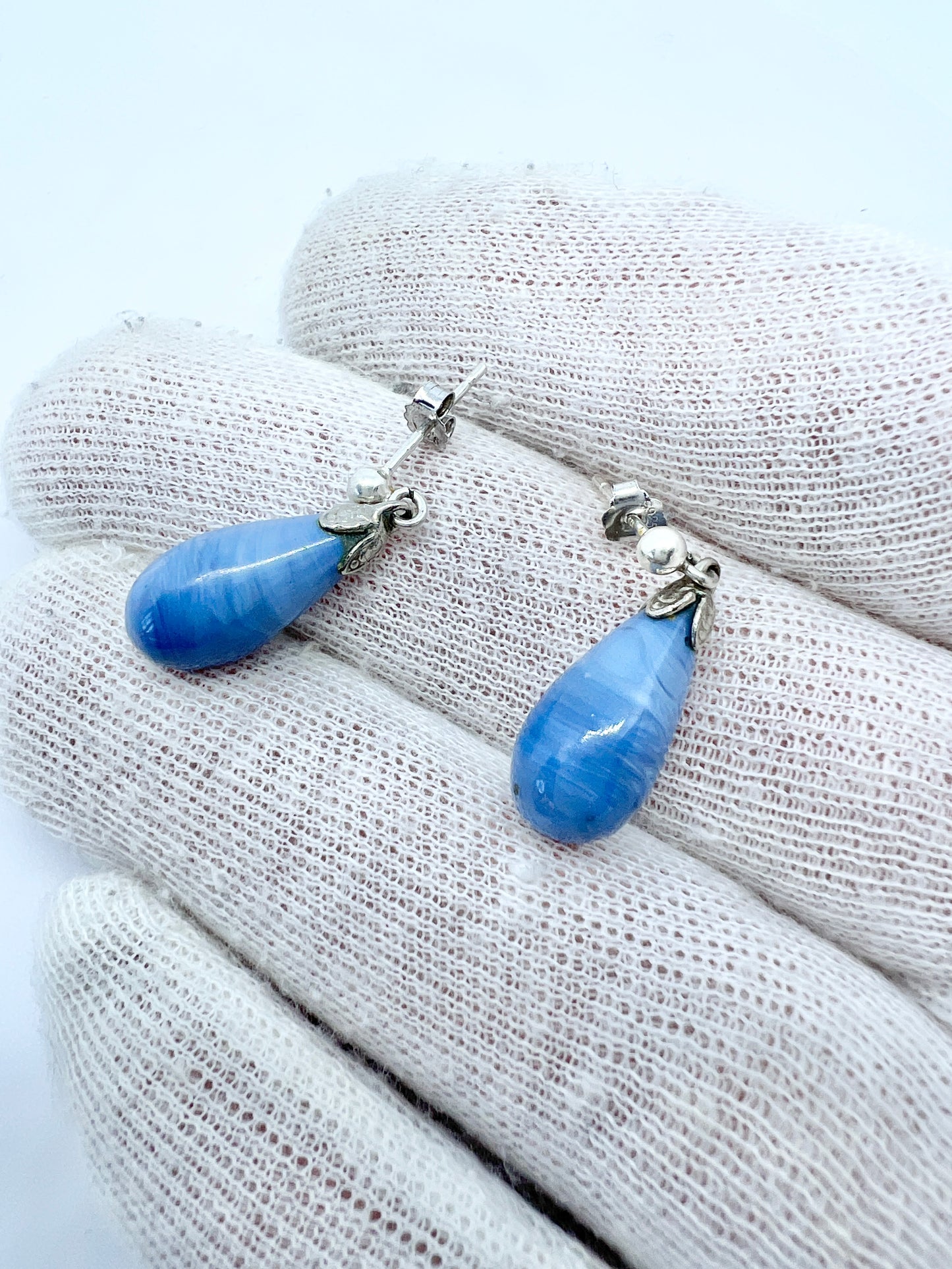 Sweden. Vintage Sterling Silver Bergslagen-stone Earrings.