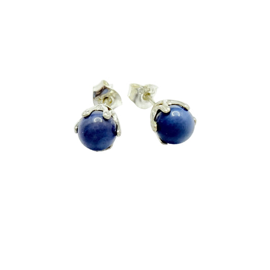 Sweden. Vintage Sterling Silver Bergslagen-stone Stud Earrings.