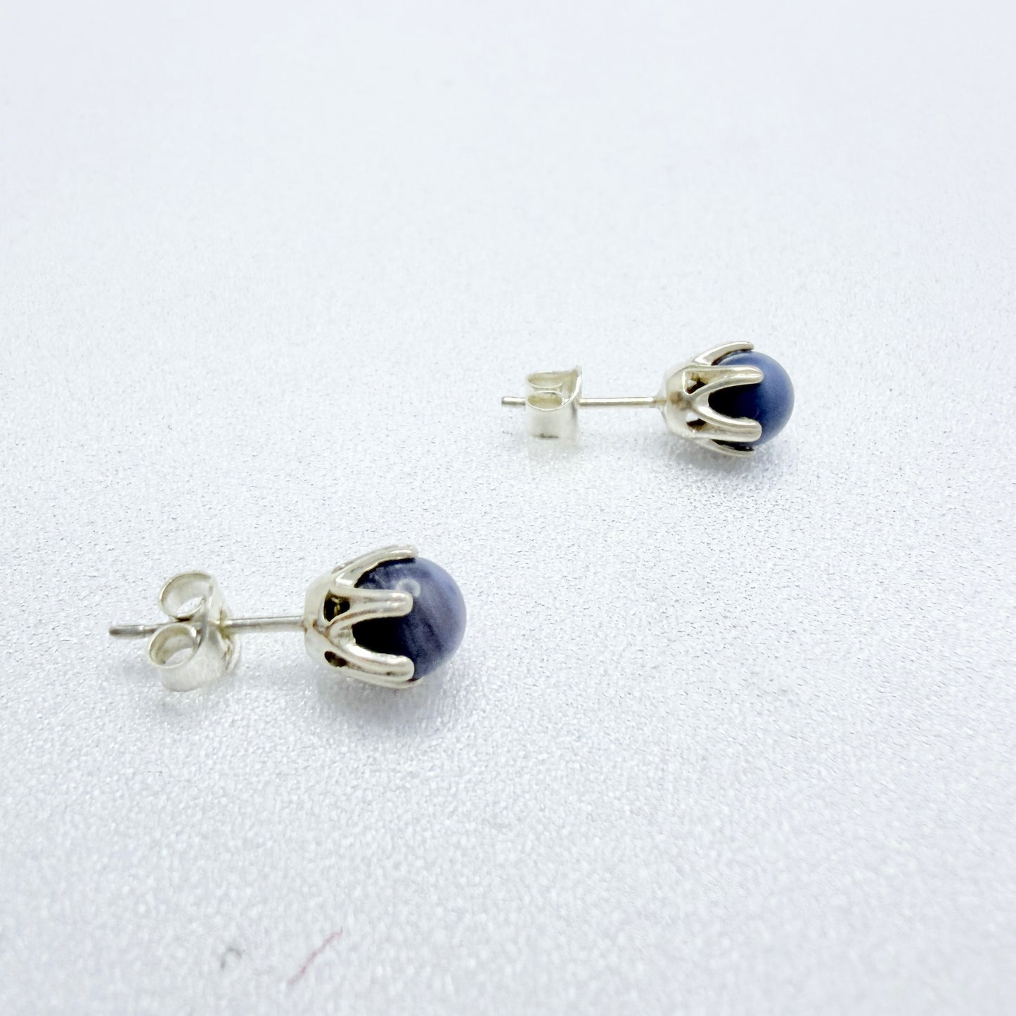 Sweden. Vintage Sterling Silver Bergslagen-stone Stud Earrings.