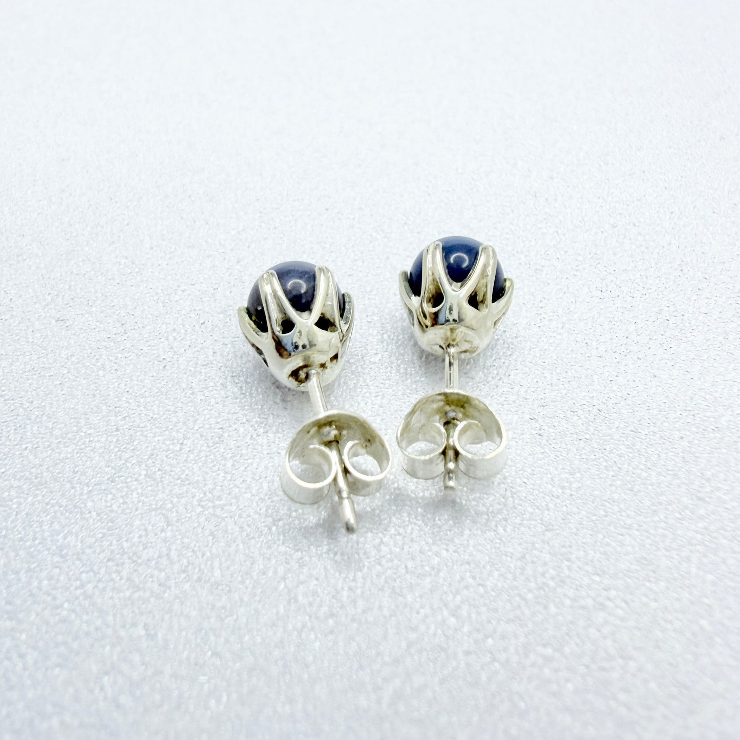 Sweden. Vintage Sterling Silver Bergslagen-stone Stud Earrings.