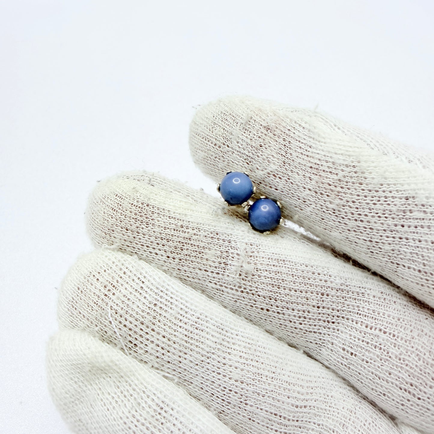 Sweden. Vintage Sterling Silver Bergslagen-stone Stud Earrings.