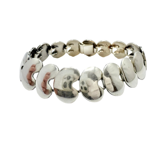 ミヒェルセン、ストックホルム、1955 年。ヴィンテージ スターリング シルバー ハート リンク ブレスレット。