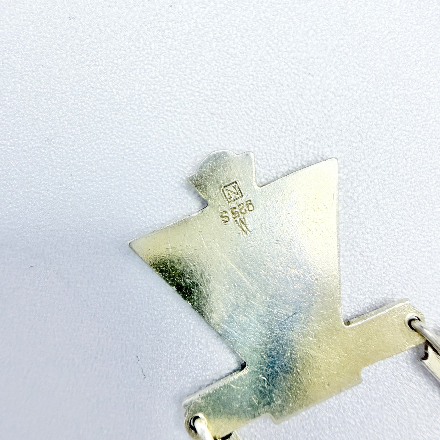Aksel Holmsen, Norway 1930s. Vintage Art Deco Sterling Silver Enamel Necklace.