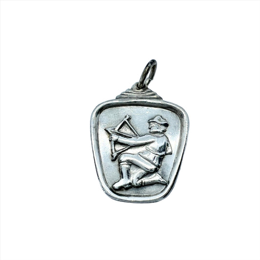 Alton, Sweden 1956. Sterling Silver Zodiac Sagittarius Charm Pendant.