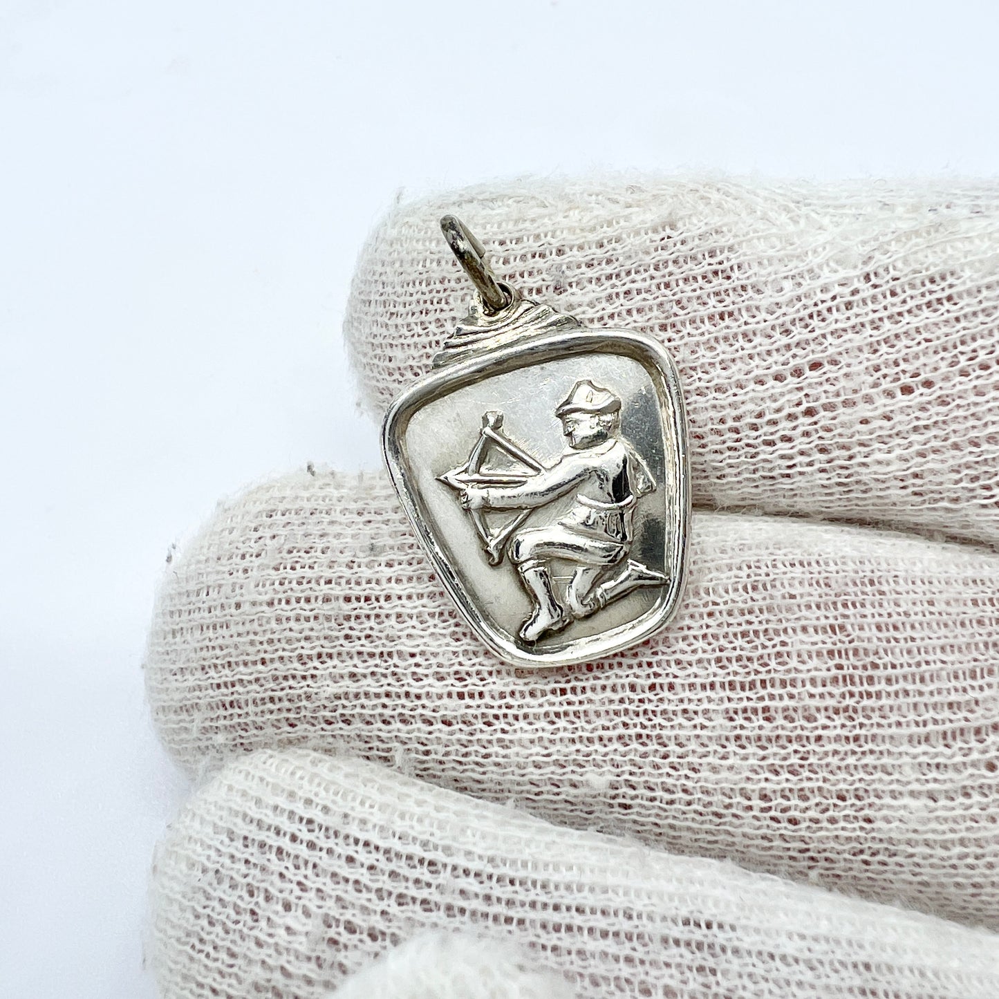 Alton, Sweden 1956. Sterling Silver Zodiac Sagittarius Charm Pendant.