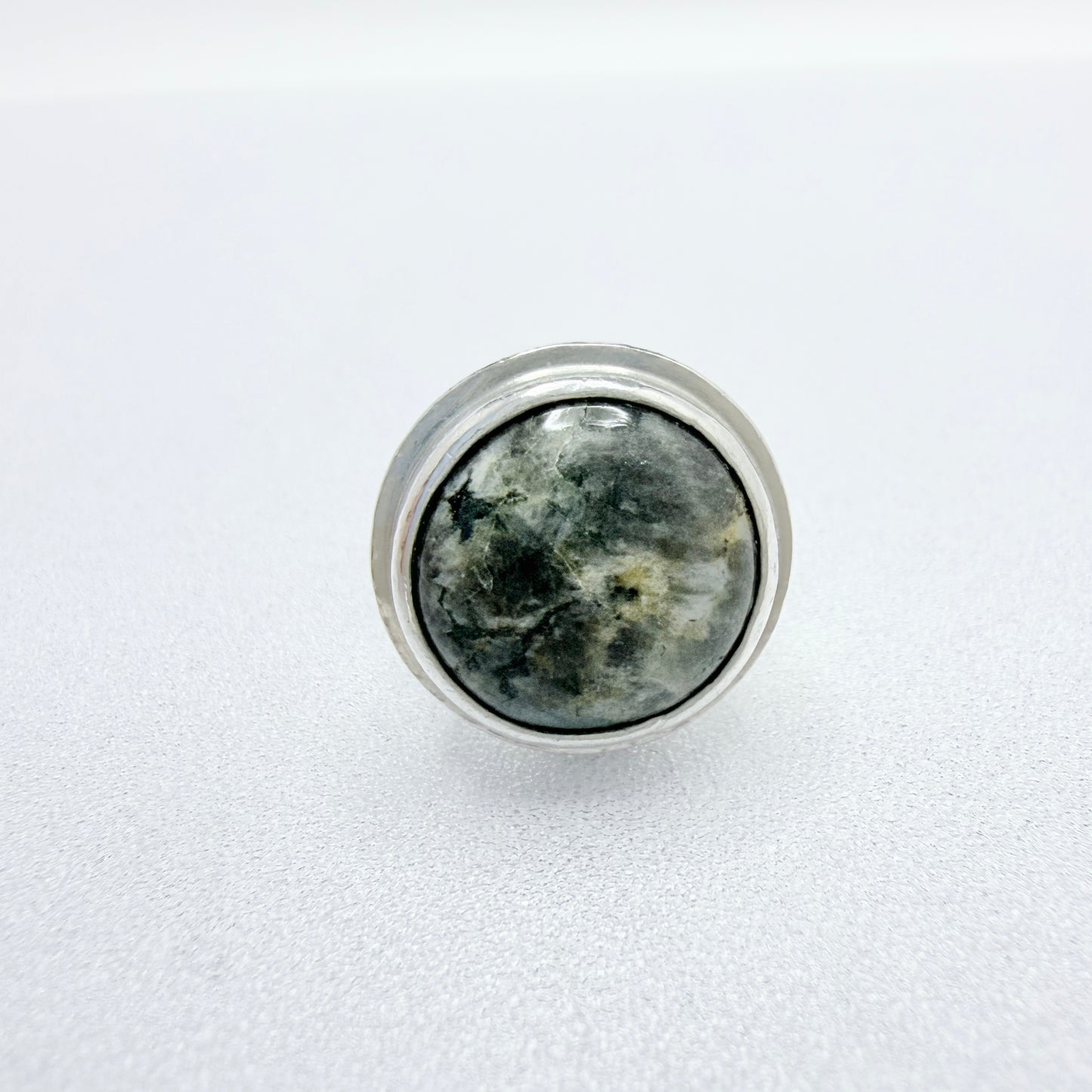 Lars Bostrand, Sweden 1966. Vintage Sterling Silver Local Rock Hardstone Ring.