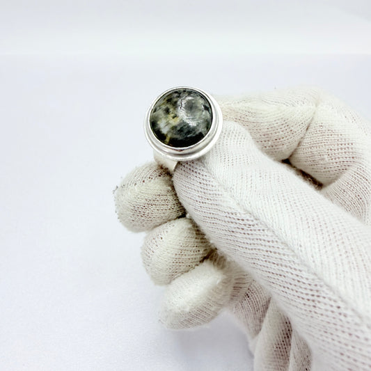 Lars Bostrand, Sweden 1966. Vintage Sterling Silver Local Rock Hardstone Ring.