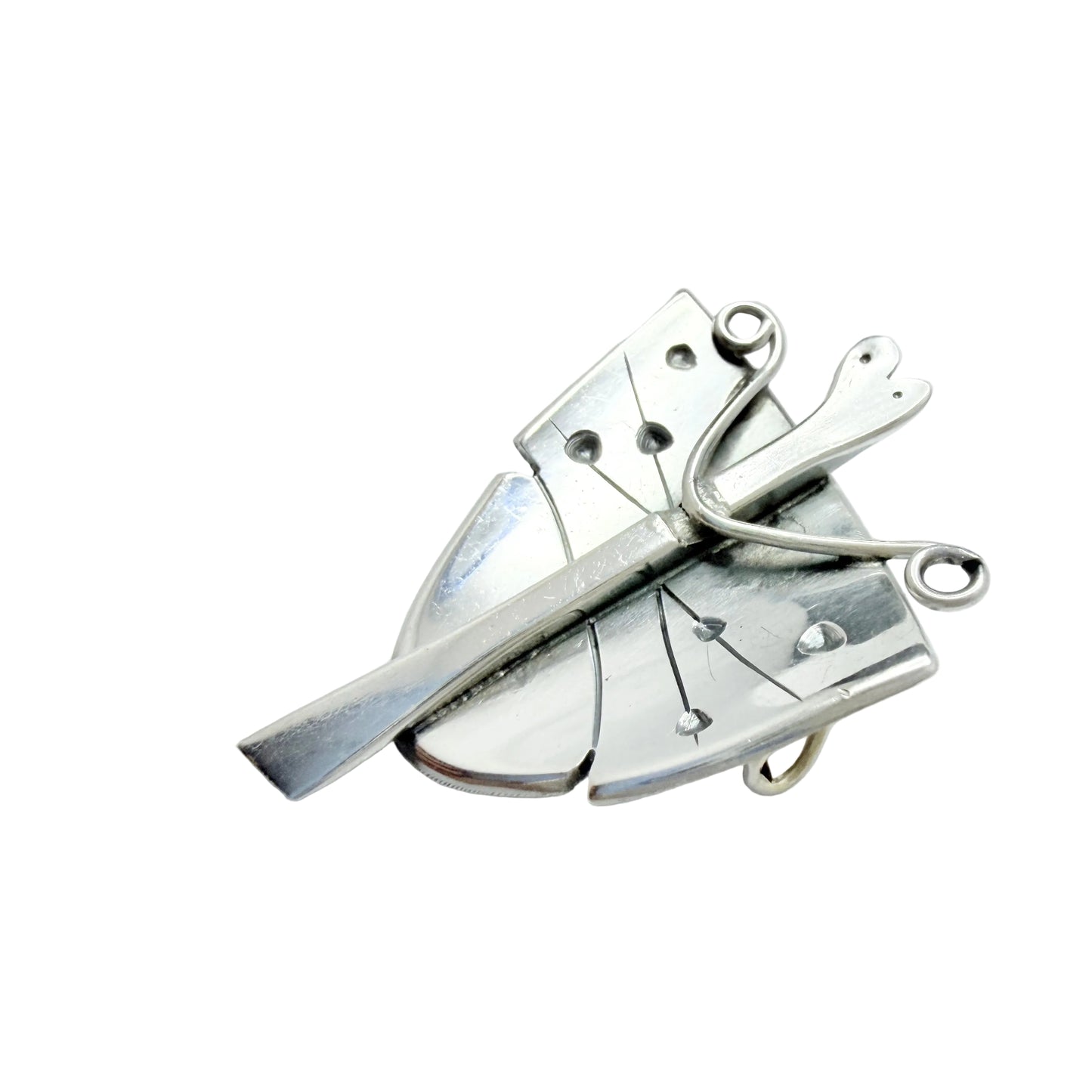 Åke Bergman Sweden 1965. Vintage Sterling Silver Modernist Butterfly Brooch. Signed.