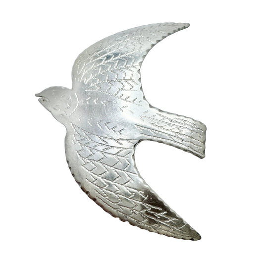 Vintage year 1960. Large Sterling Silver Bird Brooch.
