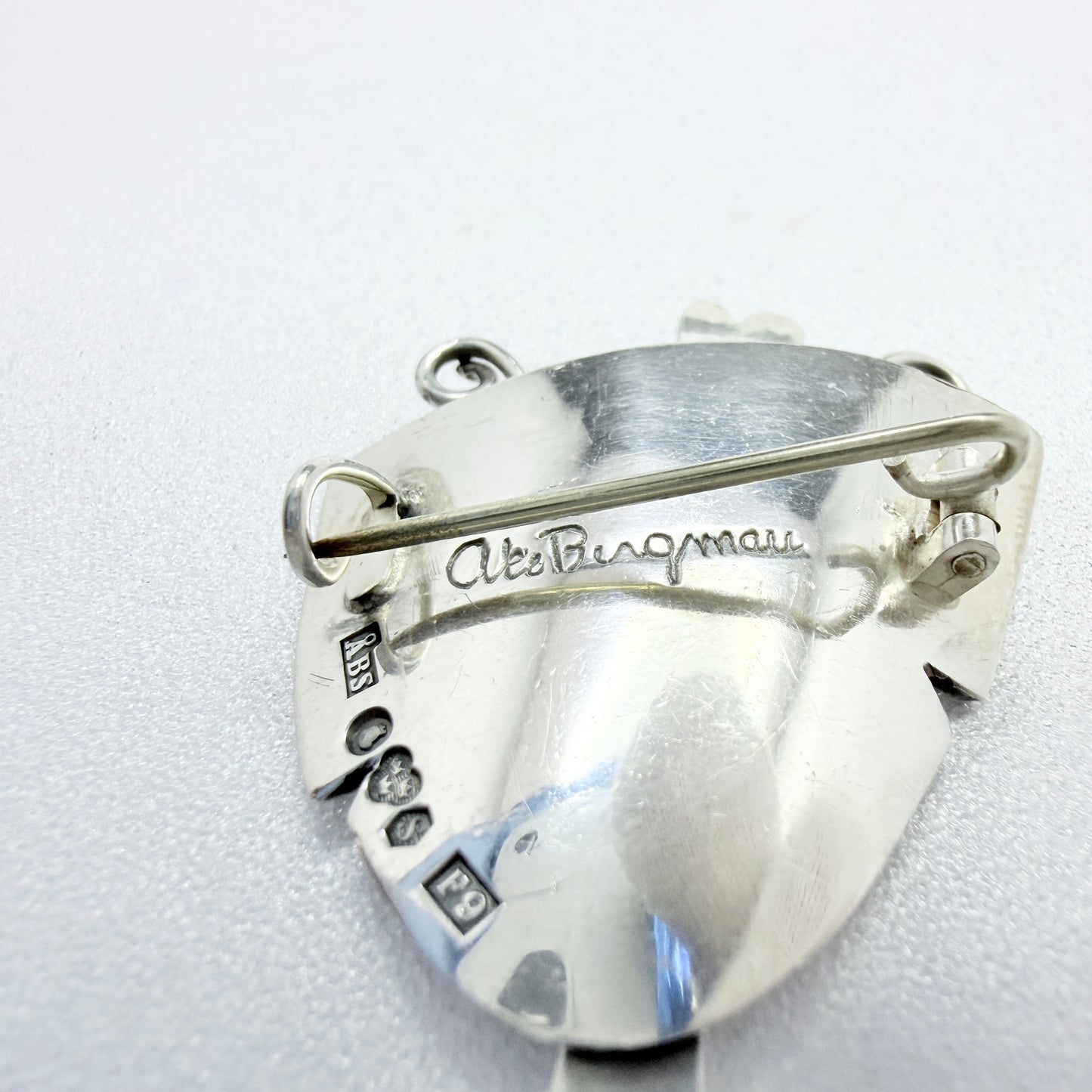 Åke Bergman Sweden 1965. Vintage Sterling Silver Modernist Butterfly Brooch. Signed.