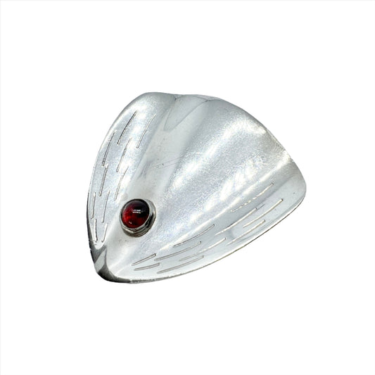 Thure Nilsson, Sweden 1957. Vintage Sterling Silver Garnet Brooch.