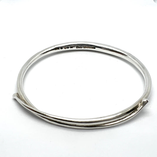 Ove Bohlin, Sweden 1960 Signed Sterling Silver Bangle Bracelet.