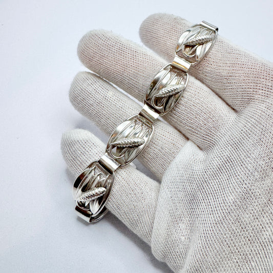Pinco, Stockholm, Sweden 1955. Vintage Solid Silver Bracelet.