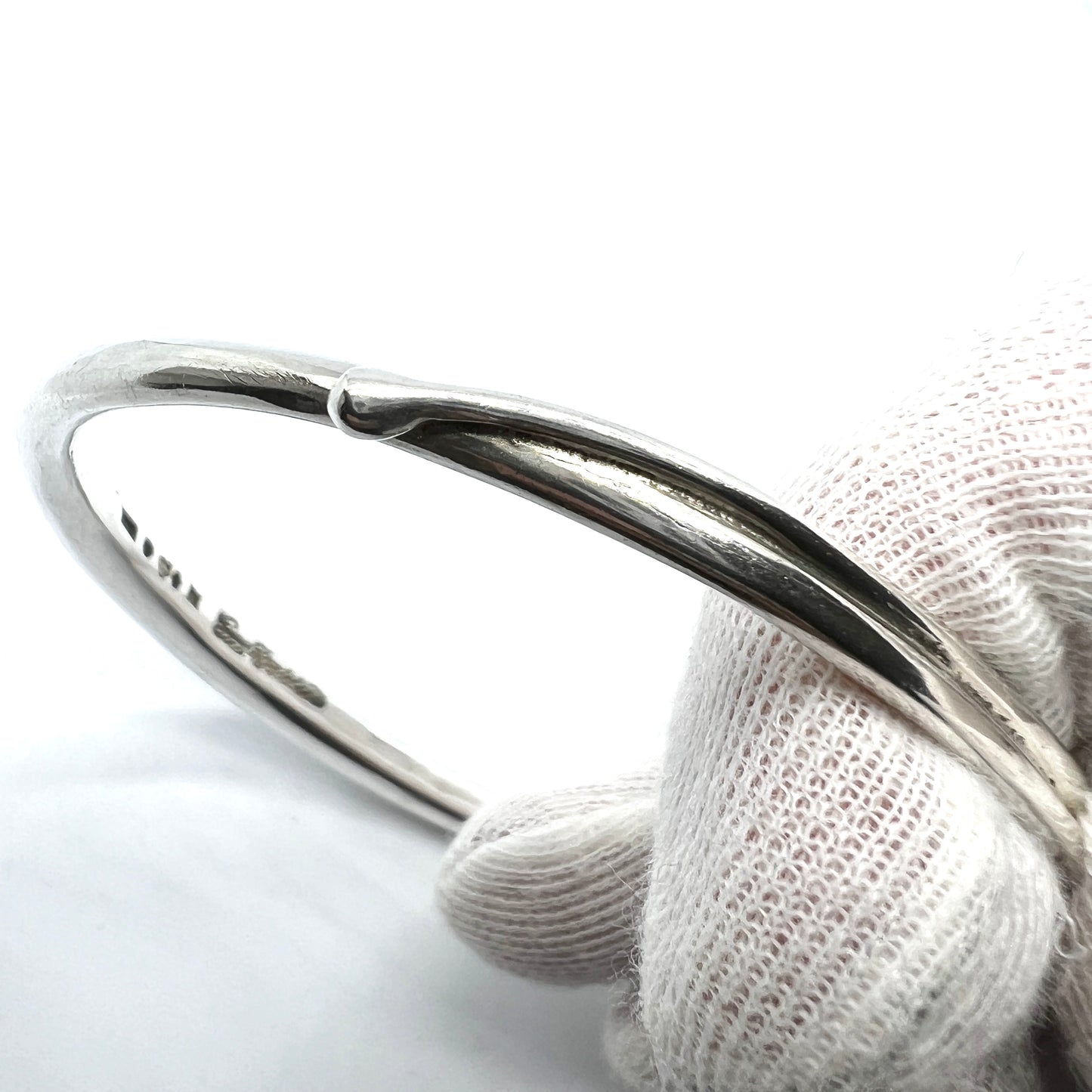 Ove Bohlin, Sweden 1960 Signed Sterling Silver Bangle Bracelet.