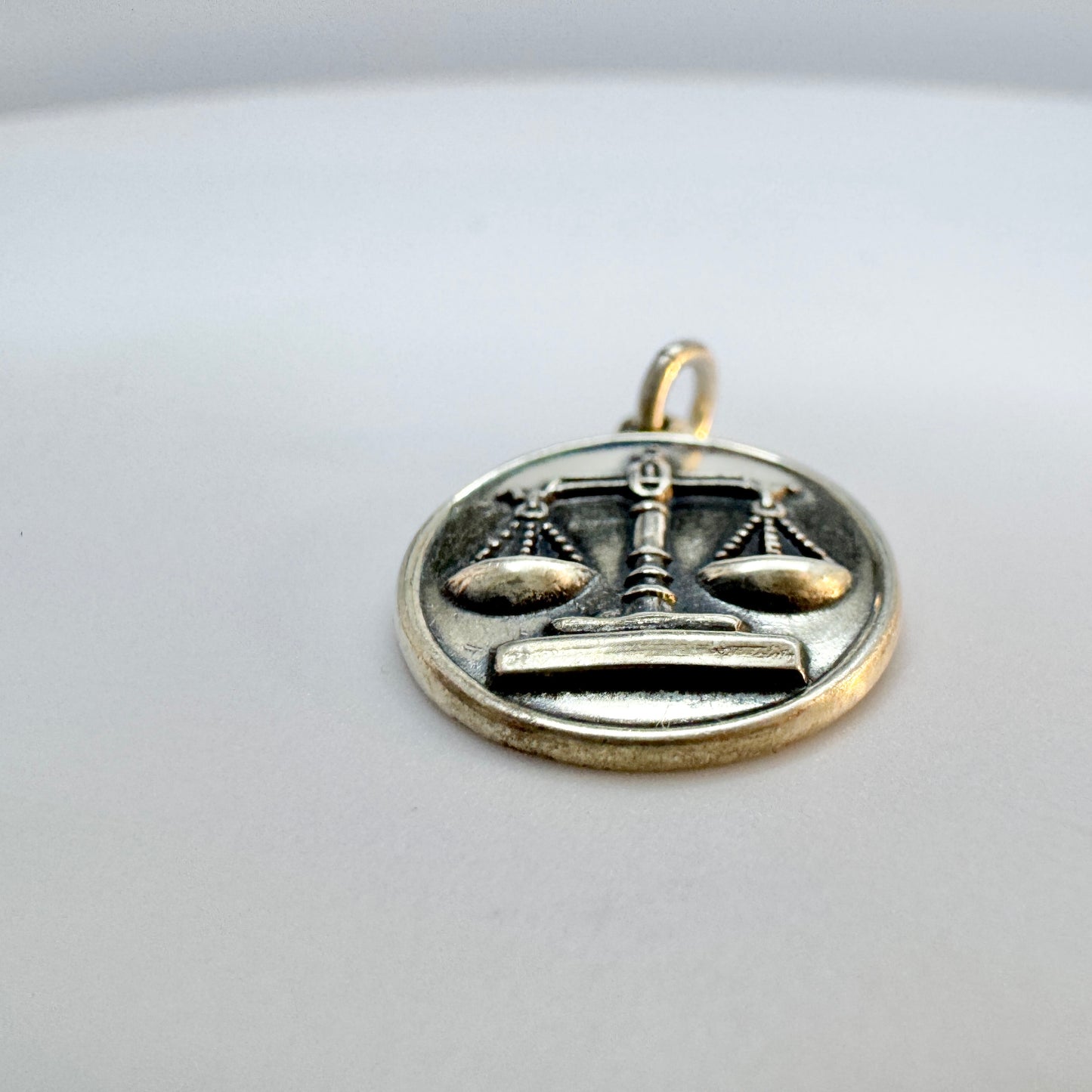 Mema, Sweden 1974. Vintage Sterling Silver Zodiac Libra Charm / Pendant.