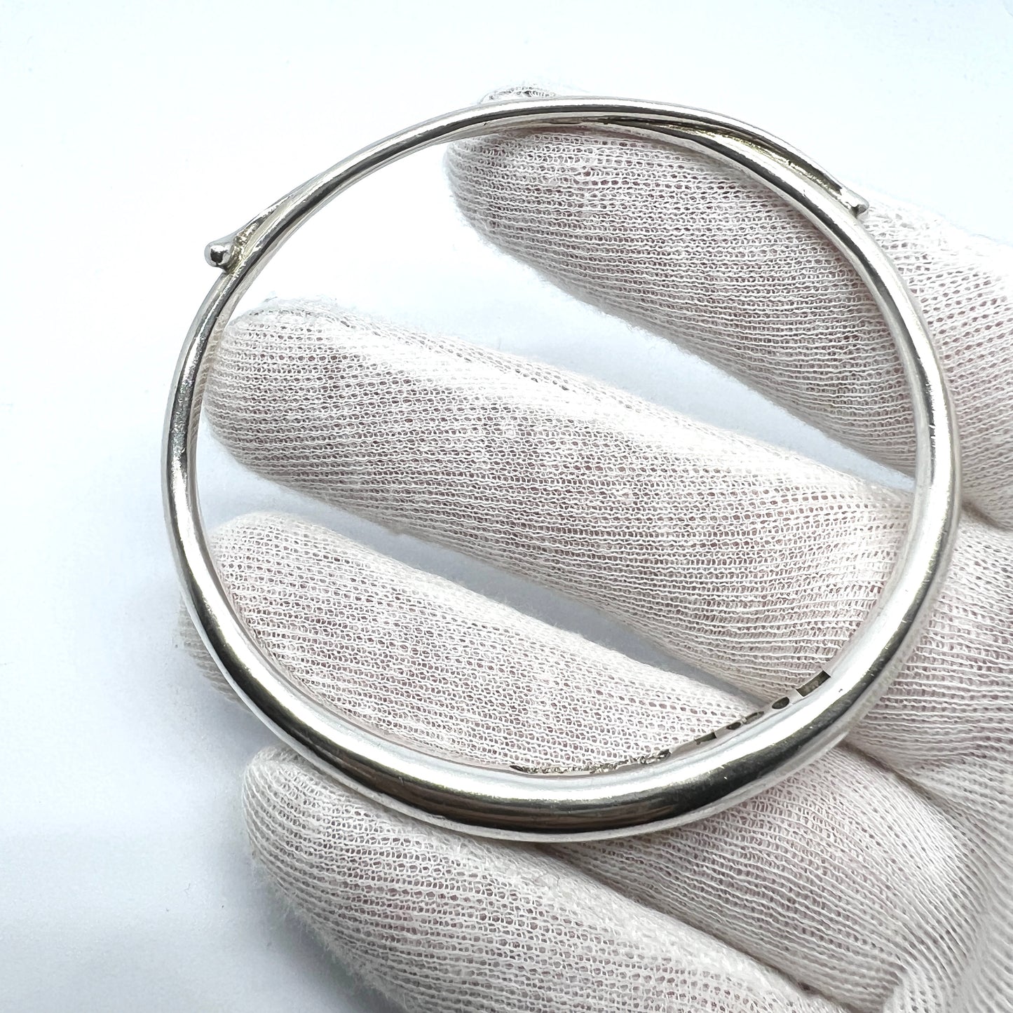 Ove Bohlin, Sweden 1960 Signed Sterling Silver Bangle Bracelet.